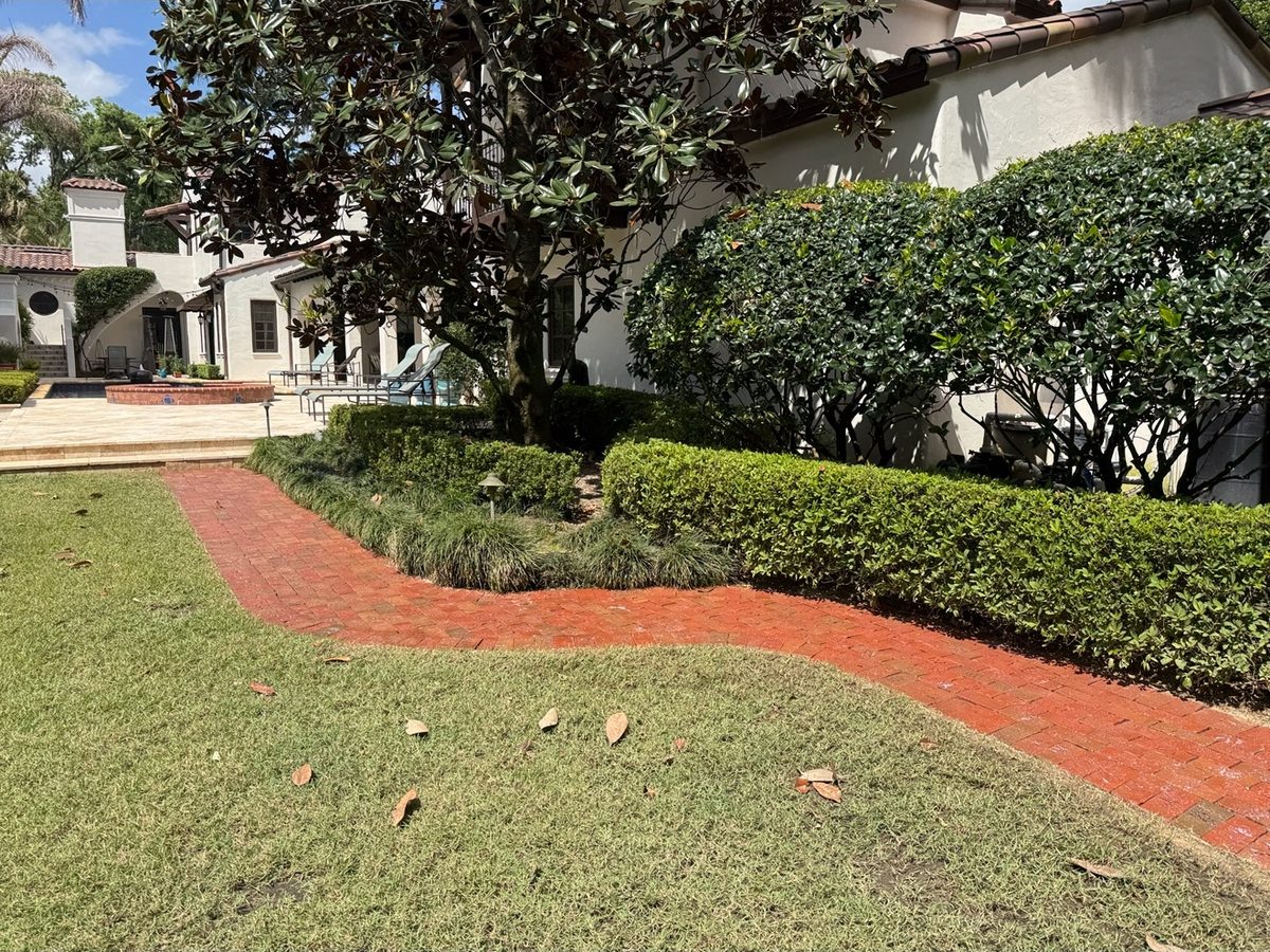 Brick walkway after ProShine Squad pressure washing