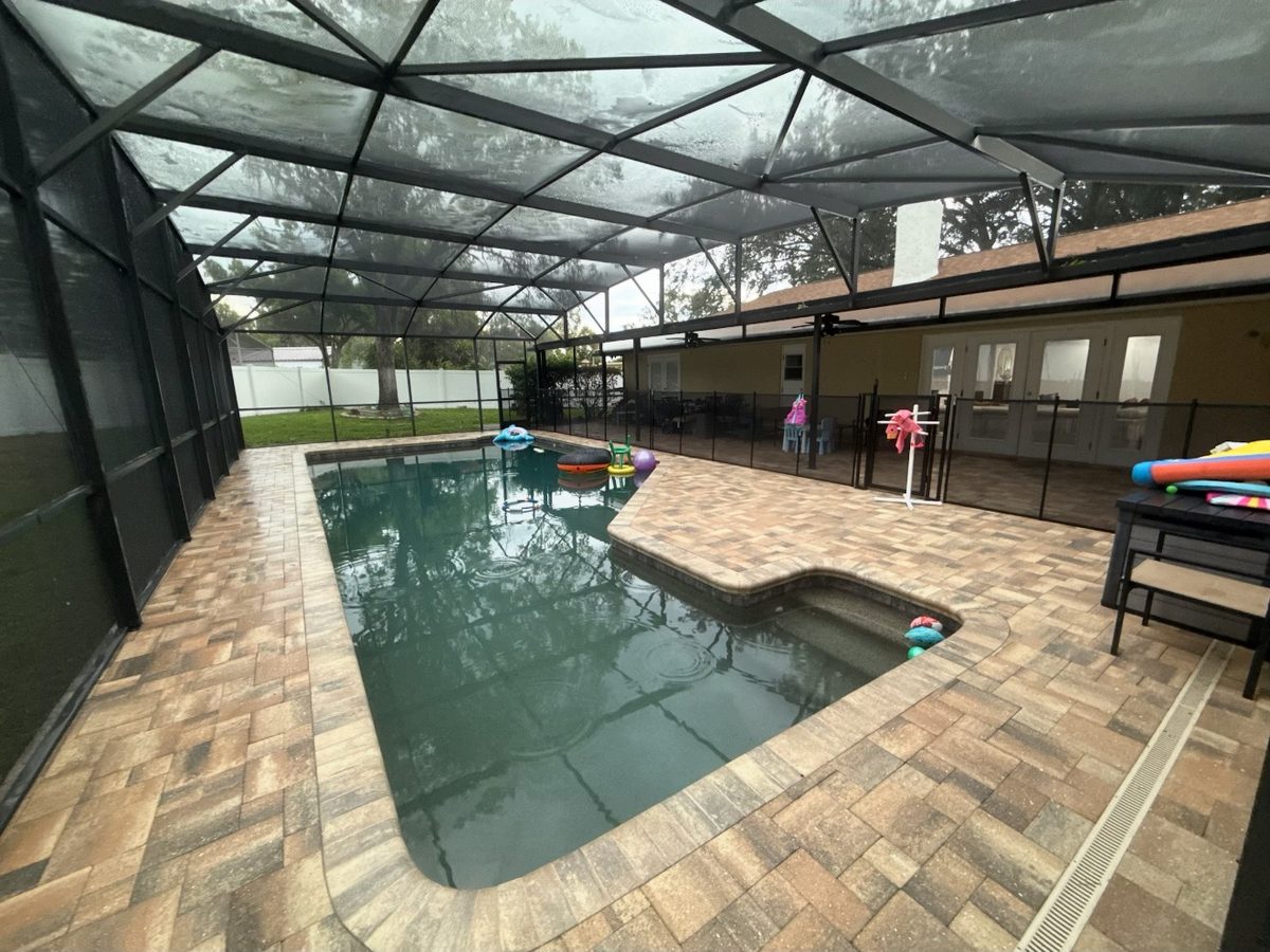 Clean paver pool deck after ProShine Squad pool deck cleaning